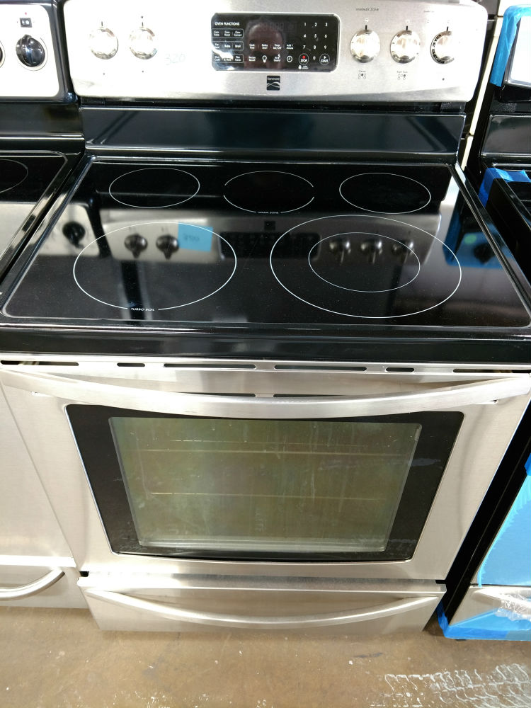 Stainless steel flat top stove - Baltimore Used Appliances Flat Top Stainless Steel Stove