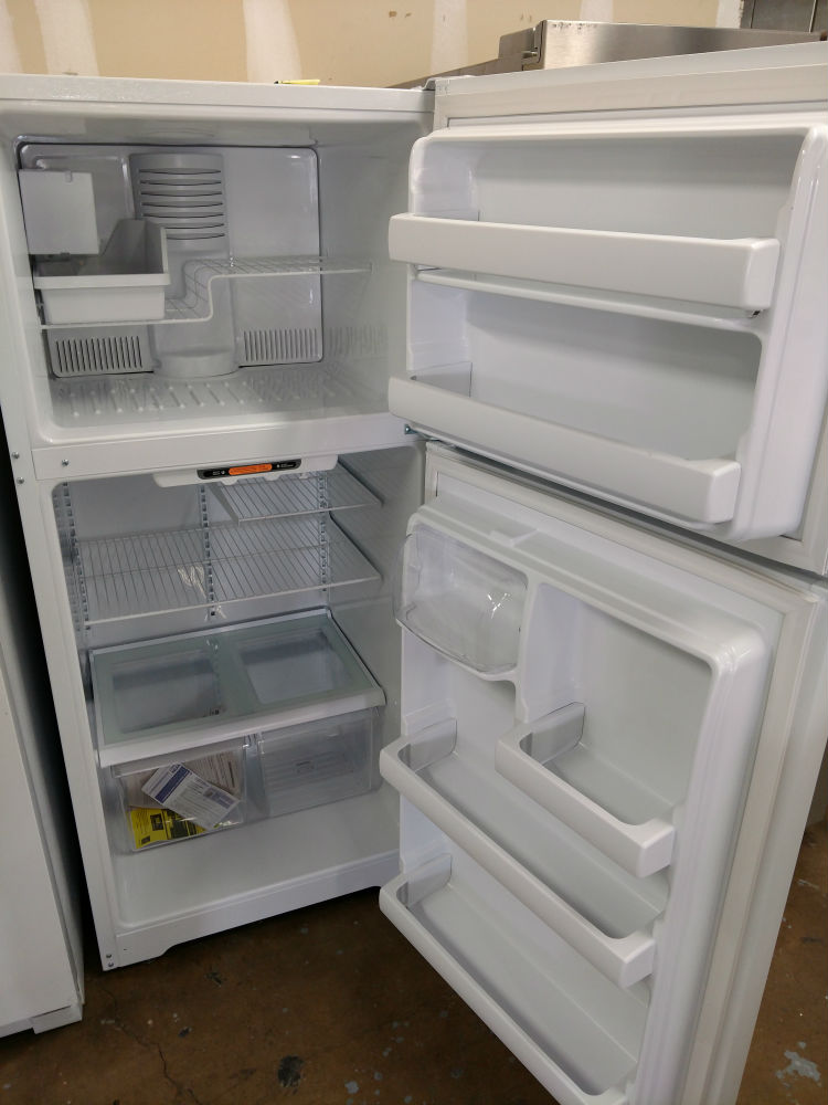 Two door top freezer refrigerator interior